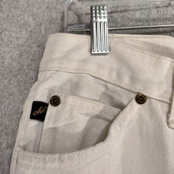 Chic Jeans Juniors 13 White USA Made High Rise Tapered Leg Vintage Retro 90s - Picture 8 of 15